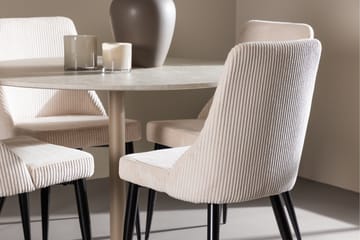 Lycke Spisegruppe 110 cm Rund med 4 Leone stoler - Beige/Beige - Møbler - Bord - Spisegrupper