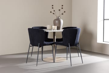 Lycke Spisegruppe 110 cm Rund med 4 Modesto stoler - Beige/Svart - Møbler - Bord - Spisegrupper