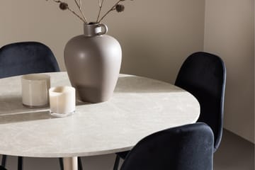 Lycke Spisegruppe 110 cm Rund med 4 Polar stoler - Beige/Svart - Møbler - Bord - Spisegrupper