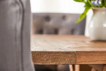 Lyon Forlengningsbar Spisegruppe 200 cm med 6 Viktoria Stol - Natur/Grå/Hvit - Møbler - Bord - Spisegrupper