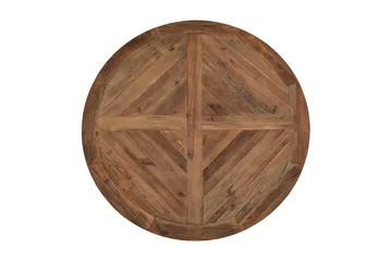 Lyon Rund Spisegruppe 150 cm med 6 Tuva Stoler - Brun Vintage Alm / Svart PU - Møbler - Bord - Spisegrupper