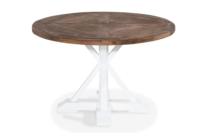Lyon Spisebord 120 cm Rund - Natur/Hvit - Spisebord & kjøkkenbord