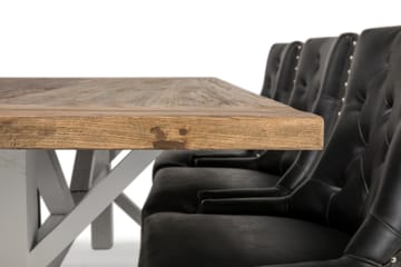 Lyon Spisegruppe 200 cm med 6 Tuva Lenestoler - Natur/Hvit/Svart - Møbler - Bord - Spisegrupper