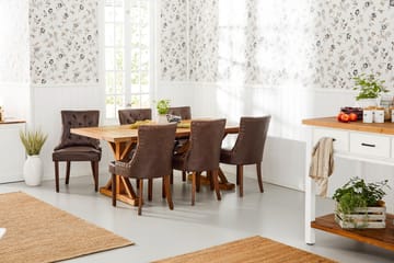 Lyon uttrekkbar spisegruppe 200 cm med 6 Tuva lenestoler - Natur/Brun - Møbler - Bord - Spisegrupper