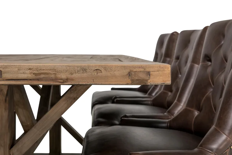 Lyon uttrekkbar spisegruppe 200 cm med 6 Tuva stoler - Natur / Brun - Møbler - Bord - Spisegrupper