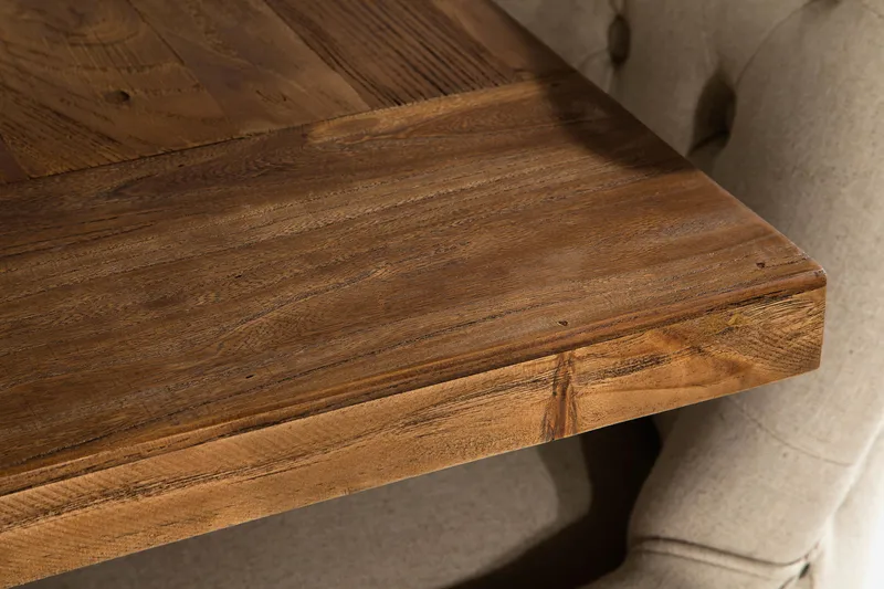 Lyon uttrekkbar spisegruppe 200 cm med 6 Viktoria lenestoler - Brunt tre / Naturbeige - Møbler - Bord - Spisegrupper