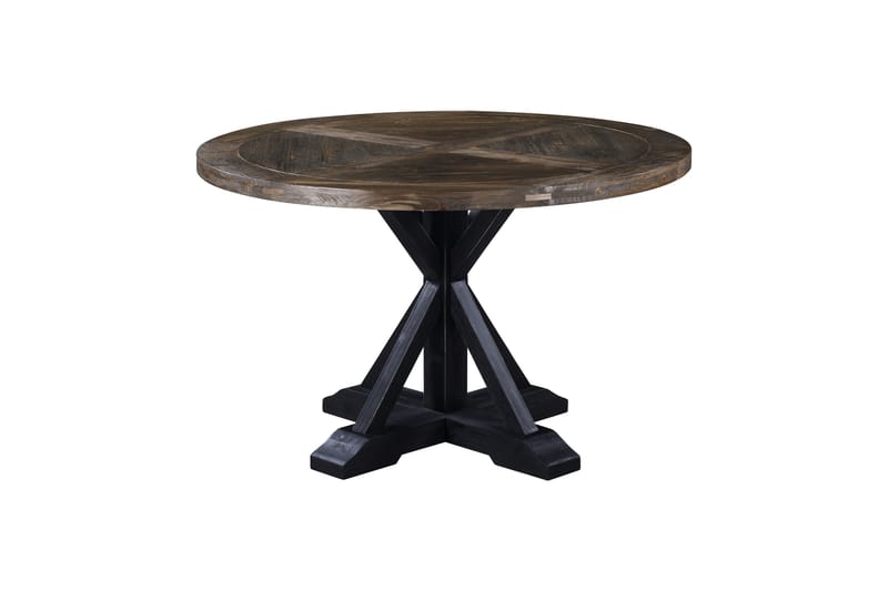 Lyon Premium Spisebord 120 cm Rundt - Natur/Svart - Spisebord & kjøkkenbord