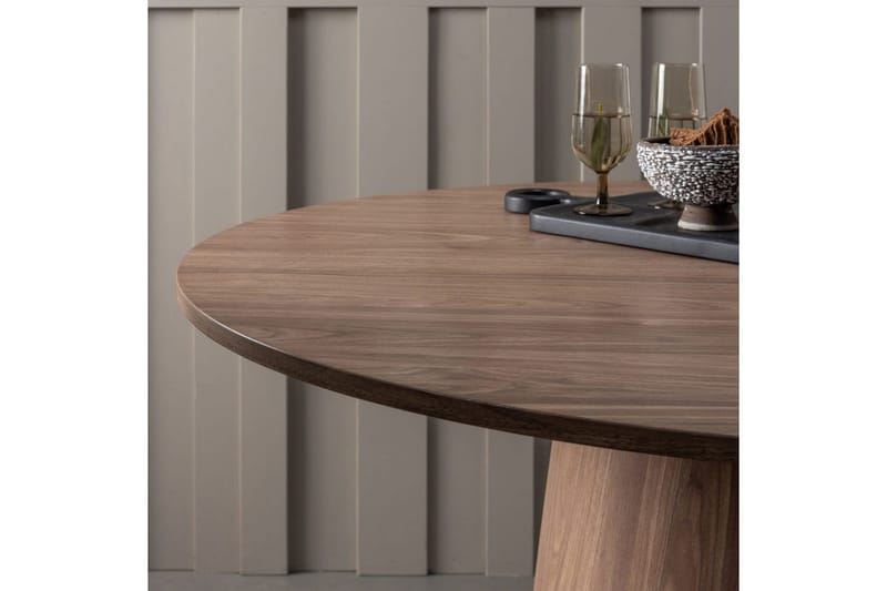 Maan Rundt Spisebord 120 cm med Tre- og Valnøttutseende - Brun - Møbler - Bord - Spisebord & kjøkkenbord