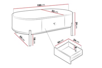 Maggio Sofabord 100x55 cm - Hvit - Møbler - Bord - Sofabord