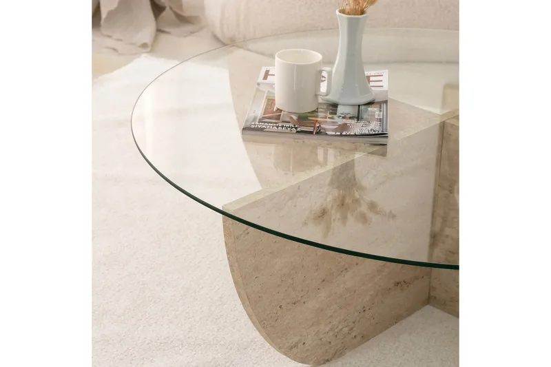 Makhan Sofabord 90 cm - Beige - Møbler - Bord - Sofabord