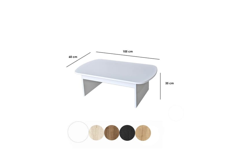 Malo Sofabord 105 cm - Hvit - Møbler - Bord - Sofabord