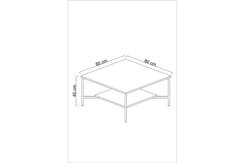 Manchan Sofabord 80 cm - Valnøtt/Svart - Møbler - Bord - Sofabord