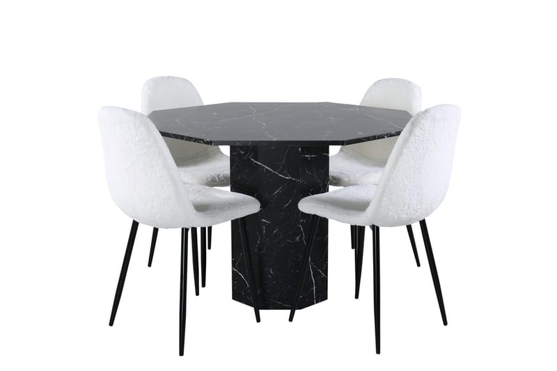 Marbs rundt spisebord 110 cm med 4 Polar spisestoler - Møbler - Bord - Spisegrupper