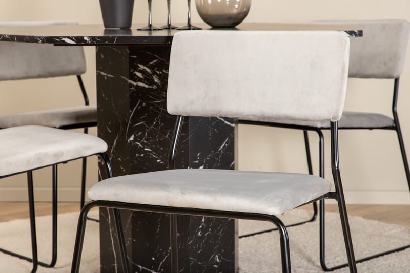 Marbs Spisegruppe 110 cm Rund med 4 Kenth-stoler - Svart - Møbler - Bord - Spisegrupper