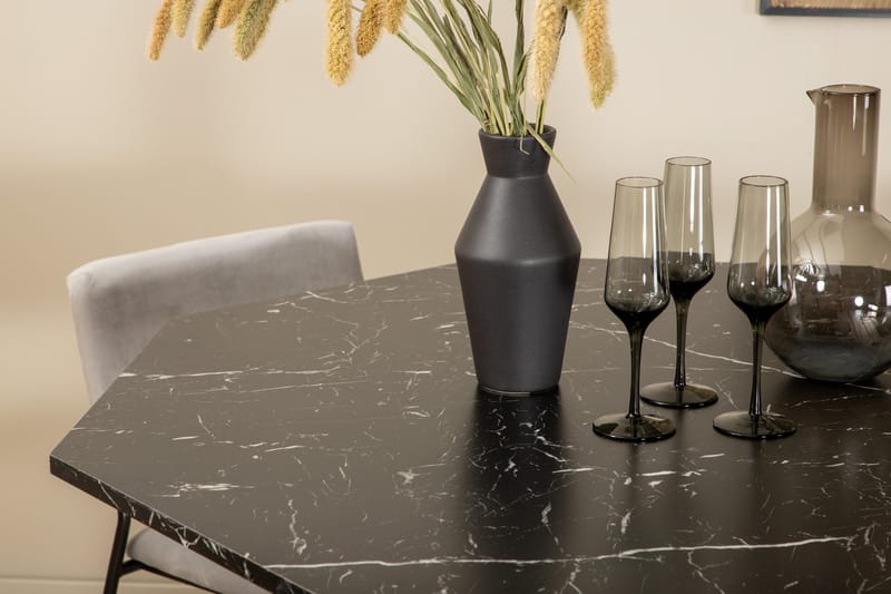 Marbs Spisegruppe 110 cm Rund med 4 Kenth-stoler - Svart - Møbler - Bord - Spisegrupper