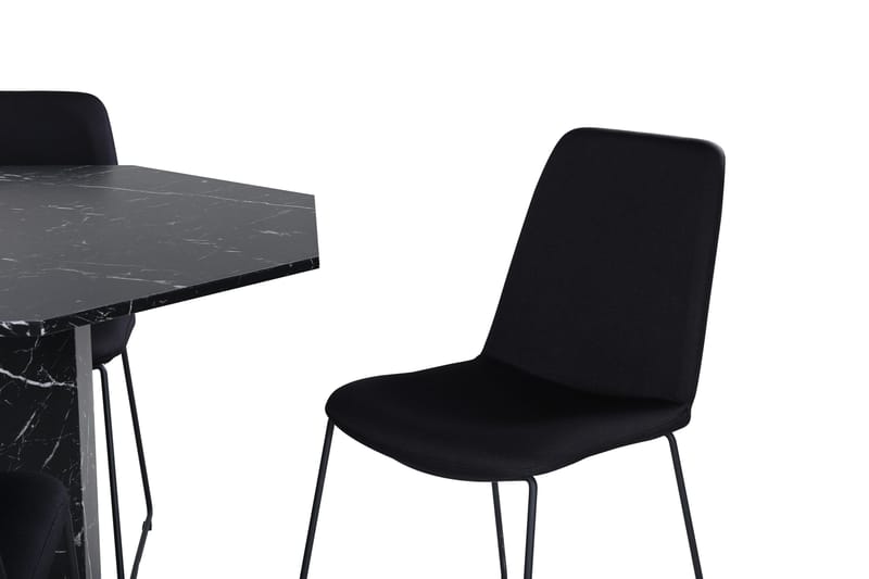Marbs Spisegruppe 110 cm Rund med 4 Muce Stoler - Sort - Møbler - Bord - Spisegrupper