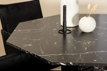 Marbs Spisegruppe 110 cm Rund med 4 Petra Stoler - Sort - Møbler - Bord - Spisegrupper