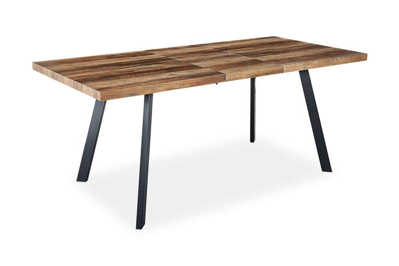 Marcelen Spisebord Uttrekkbart med ileggsplate + 6 stk Nibe stol beige med valnøttben - Brun/Beige - Møbler - Bord - Spisegrupper