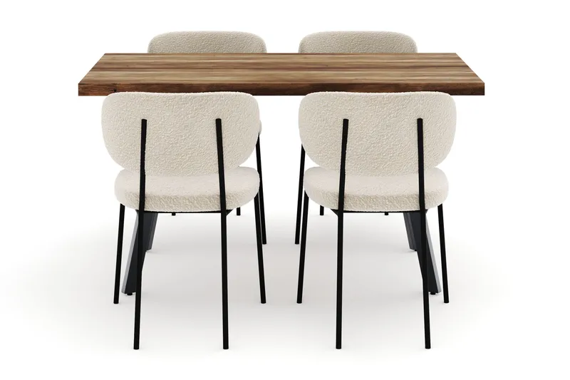 Marcelen Uttrekkbart Spisebord med 4 Gemmiano Stoler - Brun - Møbler - Bord - Spisegrupper