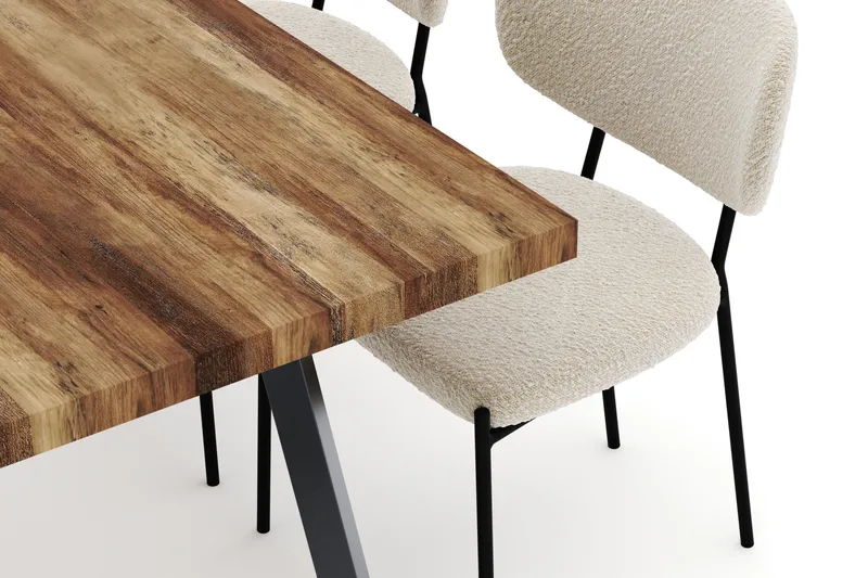 Marcelen Uttrekkbart Spisebord med 4 Gemmiano Stoler - Brun - Møbler - Bord - Spisegrupper