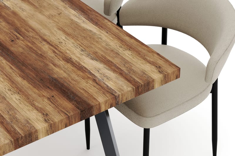 Marcelen Uttrekkbart Spisebord med 4 Sawako Stoler - Brun - Møbler - Bord - Spisegrupper