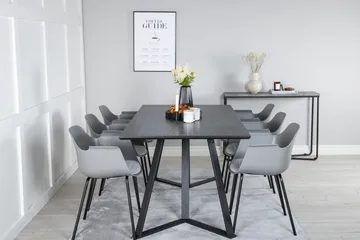 Marina Matgruppe 180 cm Rektangulær med 6 Comfort Stoler - Sort - Møbler - Bord - Spisegrupper