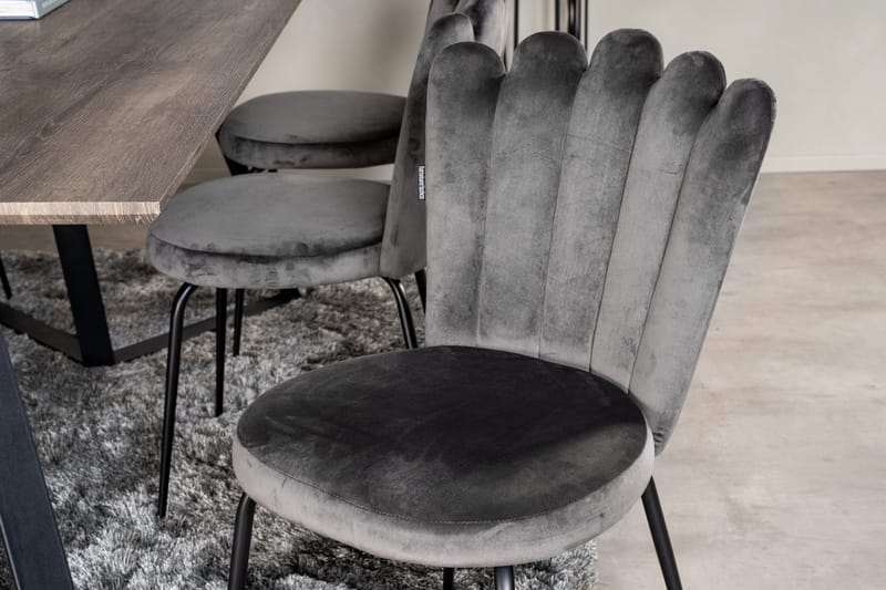 Marina Matgruppe 180 cm Rektangulær med 6 Limhamn Stoler - Sort - Møbler - Bord - Spisegrupper