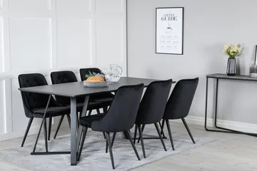 Marina spisebord 180 cm med 6 Velvet Deluxe fløyelsstoler - Møbler - Bord - Spisegrupper