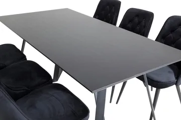 Marina spisebord 180 cm med 6 Velvet Deluxe fløyelsstoler - Møbler - Bord - Spisegrupper