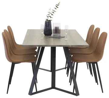 Marina Spisebord 180 cm med 6 Polar Kjøkkenstoler - Møbler - Bord - Spisegrupper