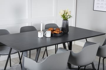 Marina spisegruppe 180 cm rektangulær med 6 Comfort stoler - Svart - Møbler - Bord - Spisegrupper