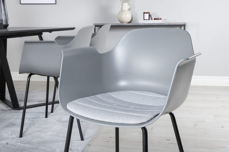 Marina spisegruppe 180 cm rektangulær med 6 Comfort stoler - Svart - Møbler - Bord - Spisegrupper