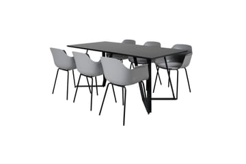 Marina spisegruppe 180 cm rektangulær med 6 Comfort stoler - Svart - Møbler - Bord - Spisegrupper