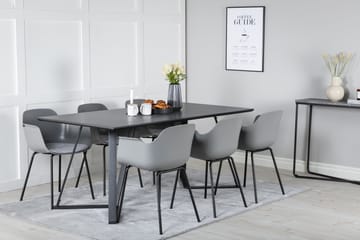 Marina spisegruppe 180 cm rektangulær med 6 Comfort stoler - Svart - Møbler - Bord - Spisegrupper