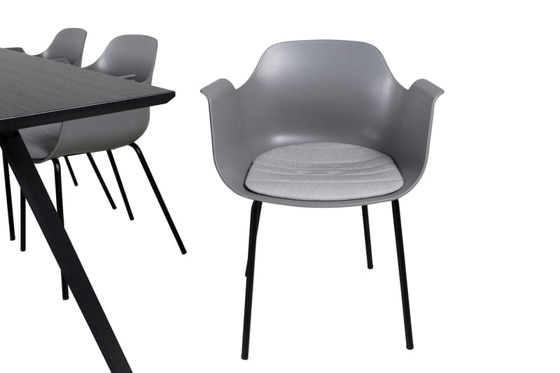 Marina spisegruppe 180 cm rektangulær med 6 Comfort stoler - Svart - Møbler - Bord - Spisegrupper