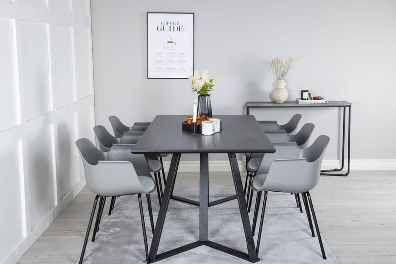 Marina spisegruppe 180 cm rektangulær med 6 Comfort stoler - Svart - Møbler - Bord - Spisegrupper