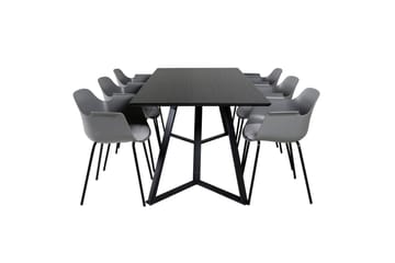 Marina spisegruppe 180 cm rektangulær med 6 Comfort stoler - Svart - Møbler - Bord - Spisegrupper