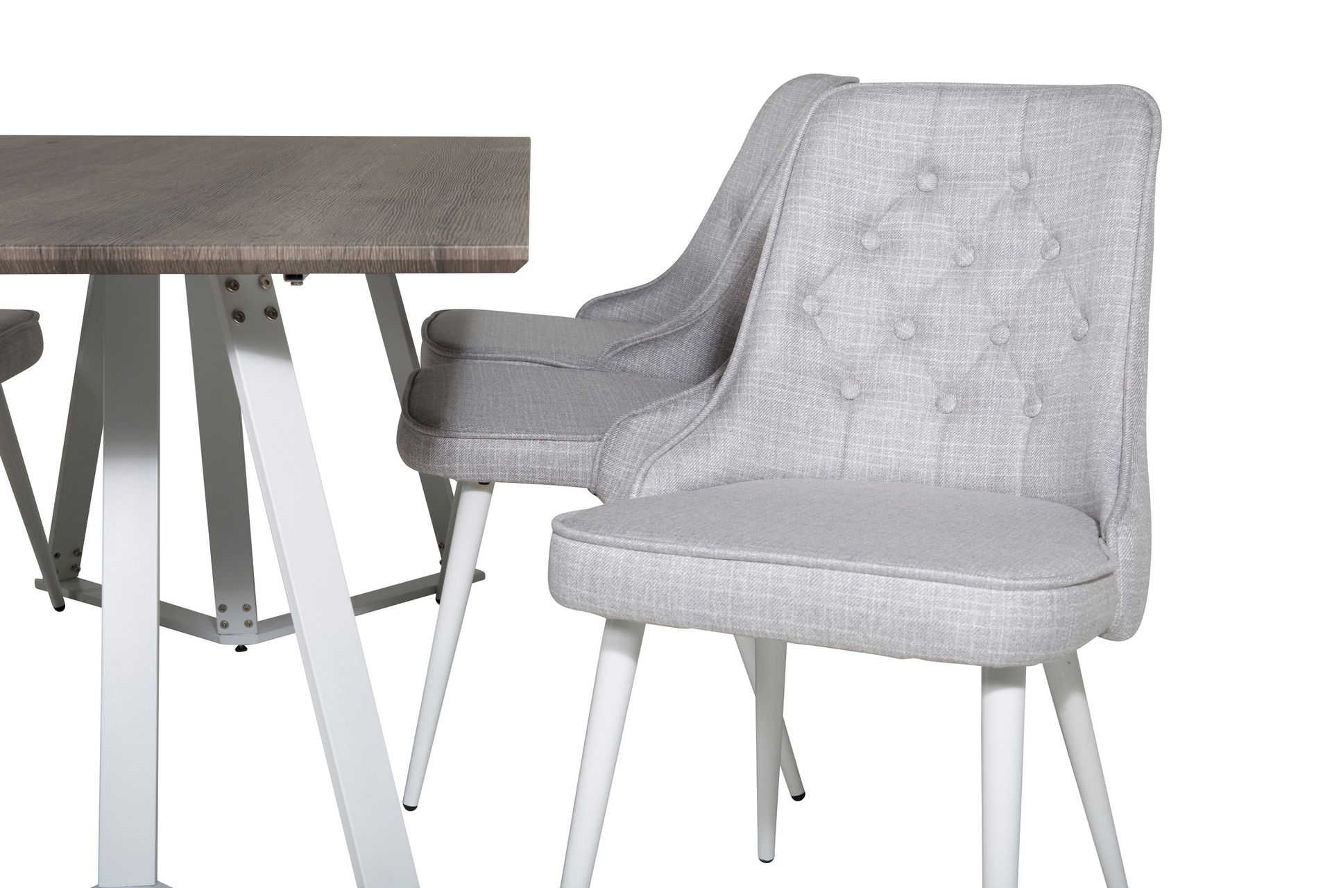 Marina Spisegruppe 180 cm Rektangulær med 6 Velvet Stoler - Lys grå - Møbler - Bord - Spisegrupper