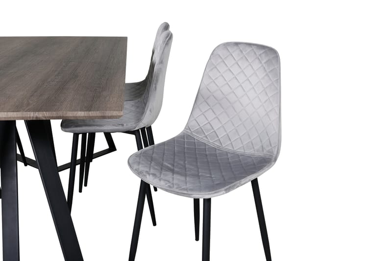 Marina Spisegruppe 180 cm Rektangulær med 6 Polar Stoler - Sort - Møbler - Bord - Spisegrupper