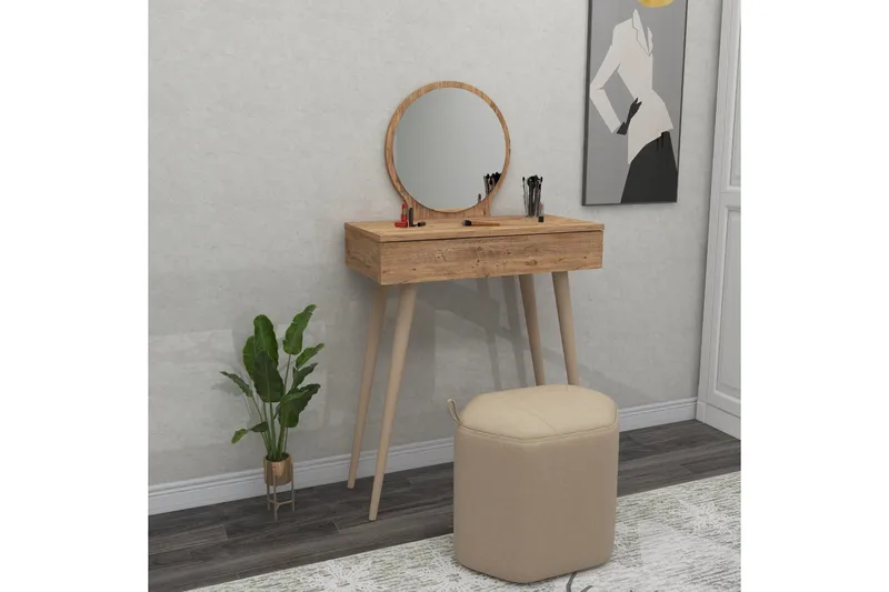 Markas Sminkebord 72 cm - Brun - Møbler - Bord - Sminkebord & toalettbord - Sminkebord med speil