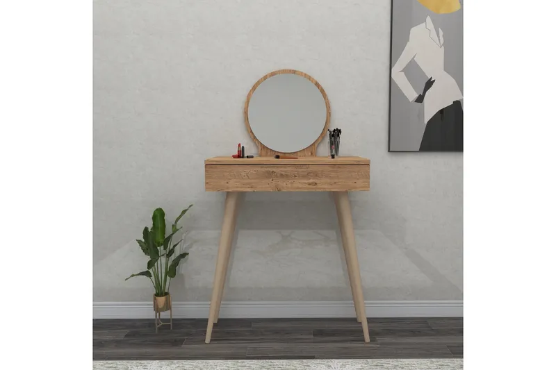 Markas Sminkebord 72 cm - Brun - Møbler - Bord - Sminkebord & toalettbord - Sminkebord med speil