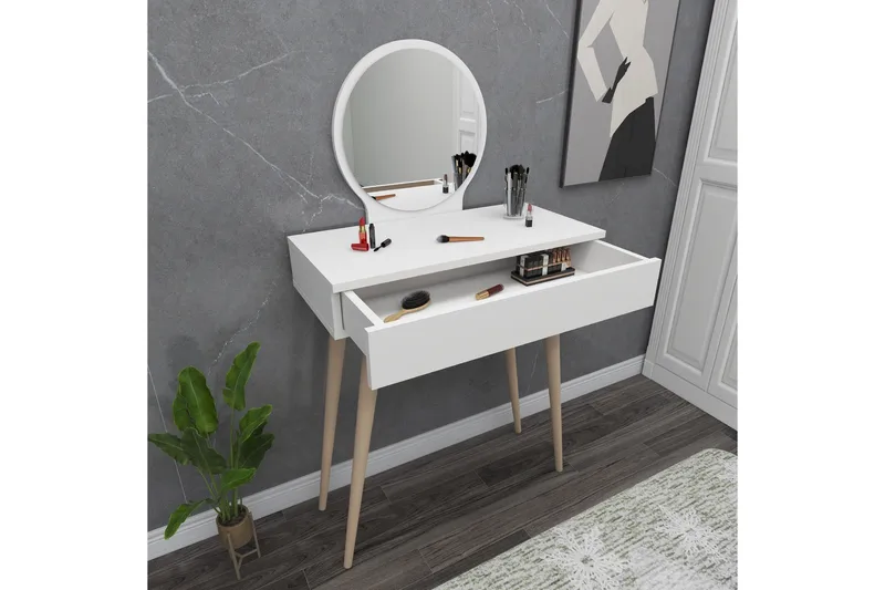 Markas Sminkebord 72 cm - Hvit - Møbler - Bord - Sminkebord & toalettbord - Sminkebord med speil