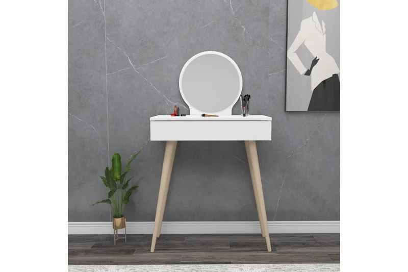 Markas Sminkebord 72 cm - Hvit - Møbler - Bord - Sminkebord & toalettbord - Sminkebord med speil