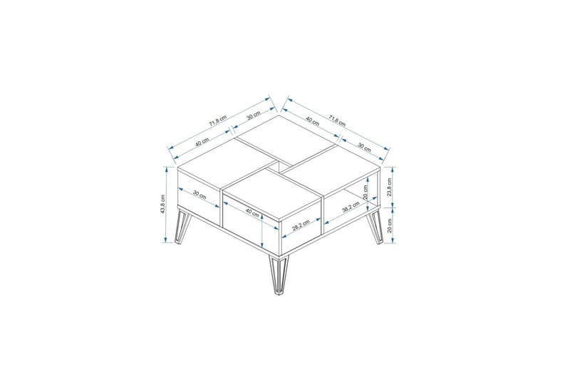 Masaaki Sofabord 72 cm - Brun/Svart - Møbler - Bord - Sofabord