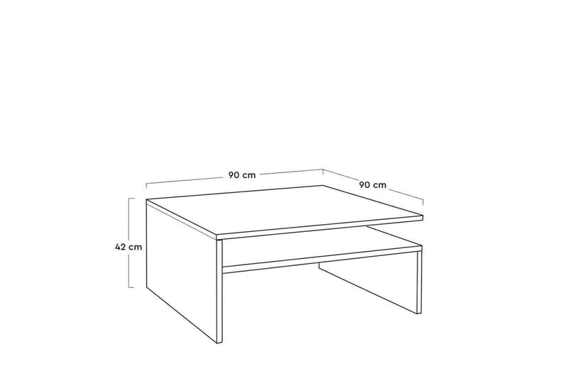 Masao Sofabord 90 cm - Hvit - Møbler - Bord - Sofabord