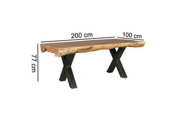 Matbord Wohnling Mellanfärgat Trä, Svart - Møbler - Bord - Spisebord & kjøkkenbord