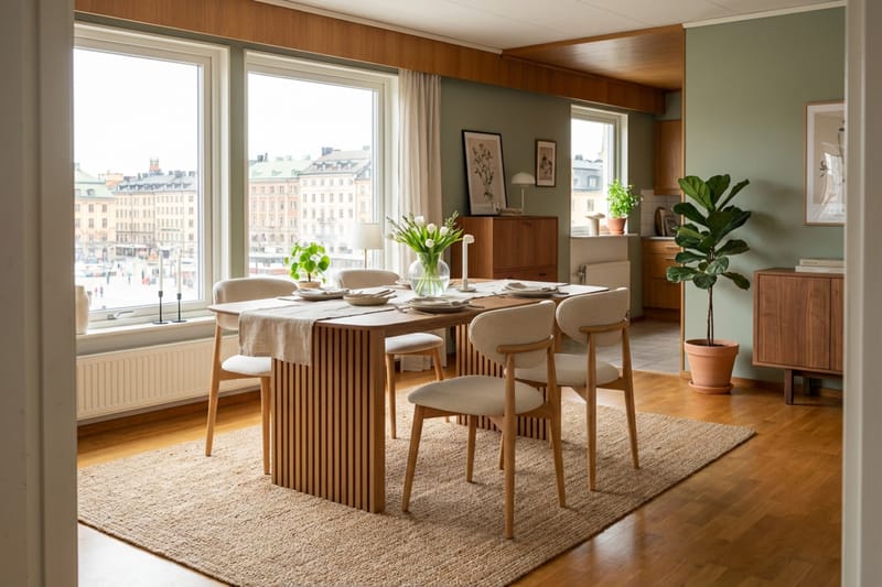 Matgrupp Bark Richeto med Molly stolar Ek - Møbler - Bord - Spisegrupper