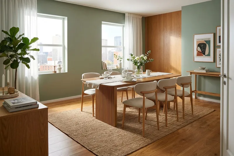 Matgrupp Bark Richeto med Molly stolar Ek/beige - Møbler - Bord - Spisegrupper