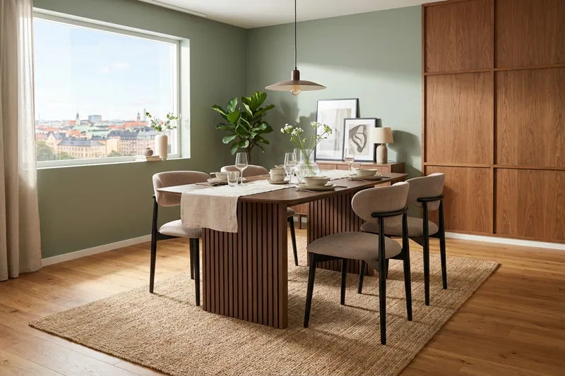 Matgrupp Bark Richeto med Molly stolar Svart - Møbler - Bord - Spisegrupper