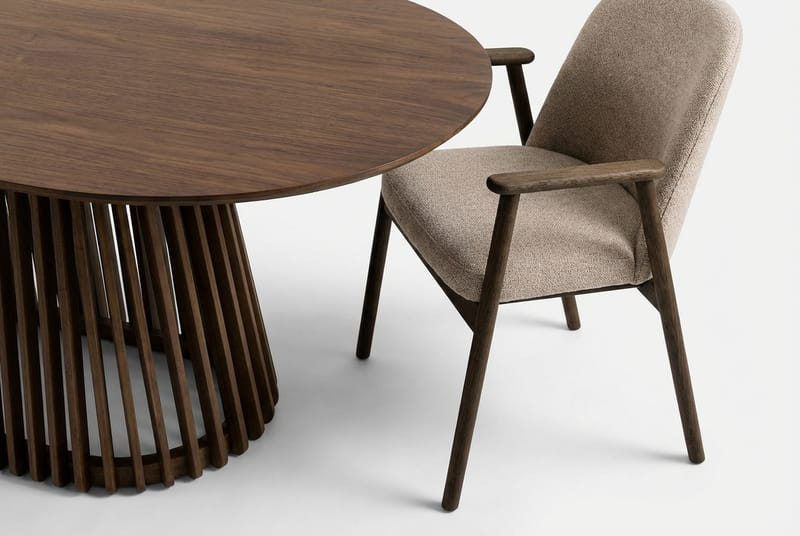 Matgrupp Bark Valnöt|Greige - Møbler - Bord - Spisegrupper